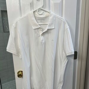 Banana Republic White Polo Shirt Classic Cotton Blend